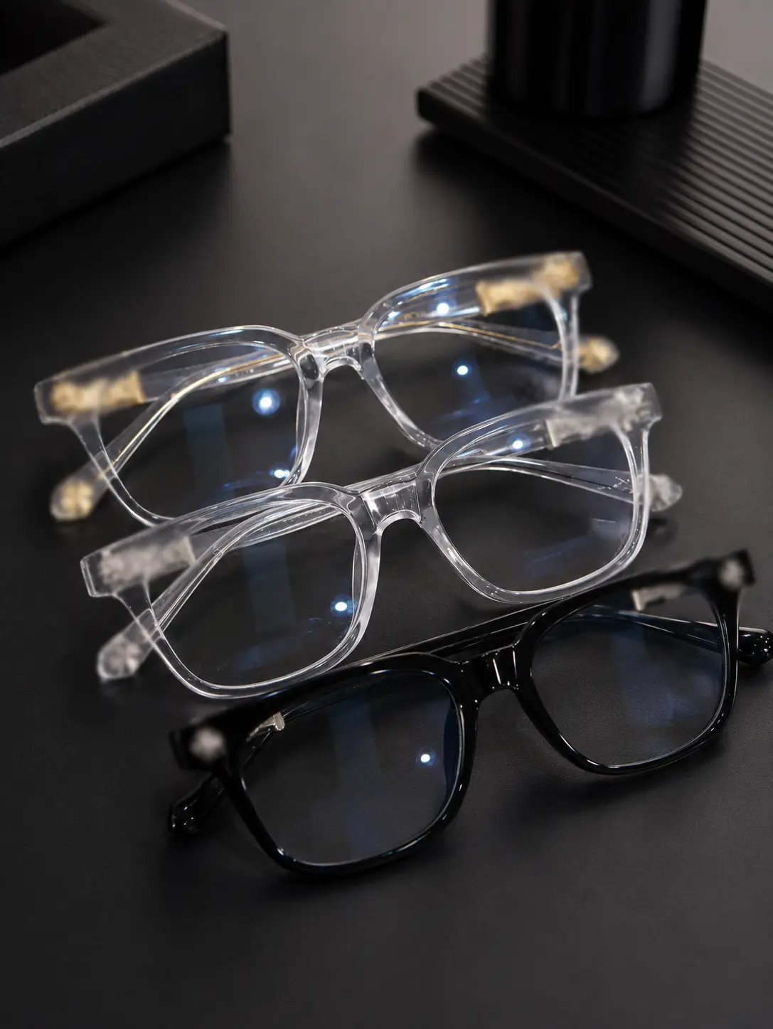 [2026 New Style Glasses] Unisex Square Blue Light Glasses, Clear Lens Non-Prescription Computer Eyewear, Lightweight Frames for Work and Daily Use