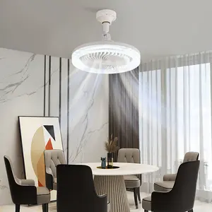 Small Ceiling Fan with Lights,10 inch Modern Crystal Ceiling Fans Adjustable 3 Color Temp E27 LED Ceiling Fans for Bathroom/Bedroom/Garage/Kids Room - White