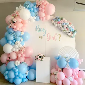 140 Piece Pastel Pink Blue Balloons Garland Arch Kit, Balloon Arch Backdrop, Gender Reveal Party Decor Balloon, Baby Shower 1st Birthday Decorations, Wedding Christening Supplies