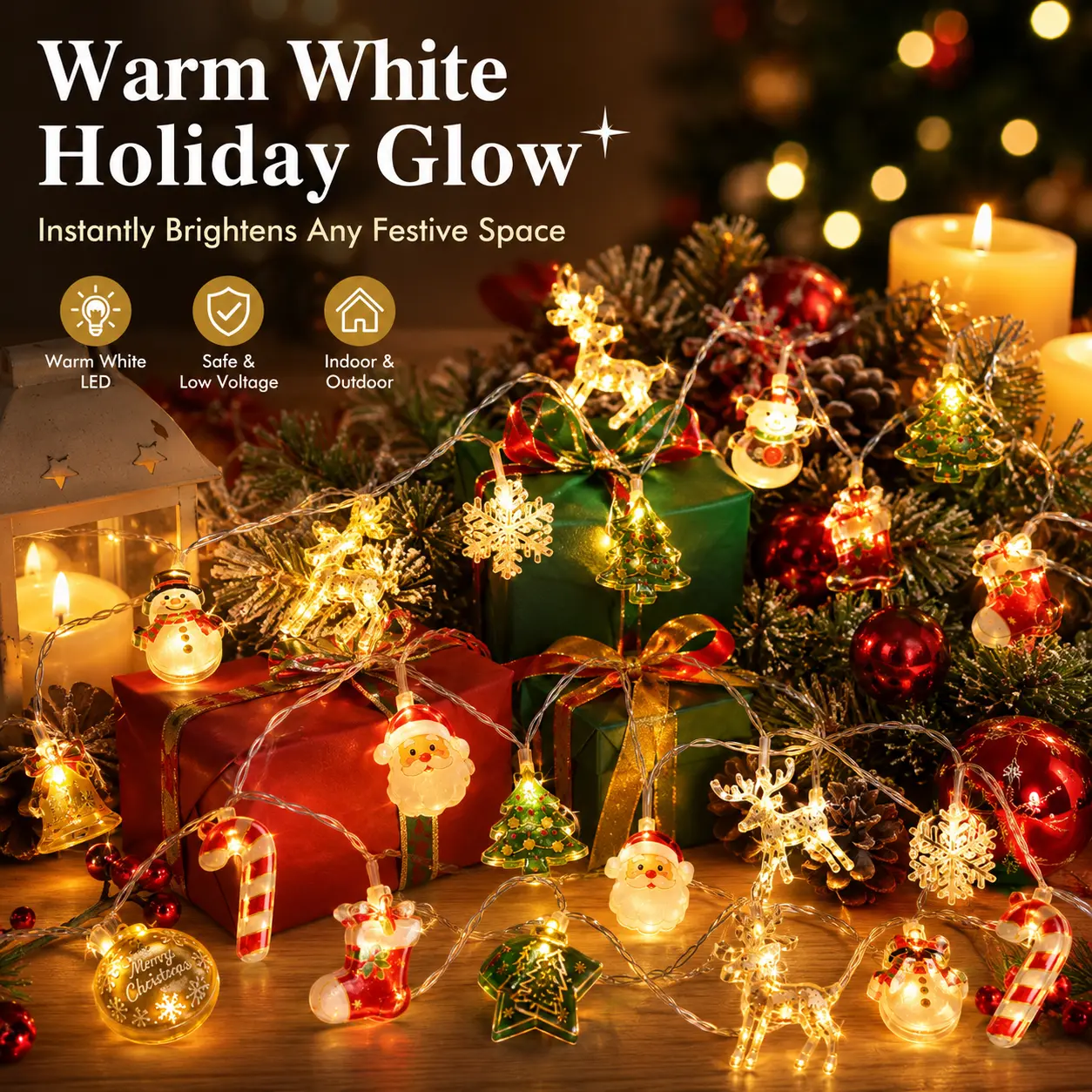 New Christmas Lights, LED Light Strings, Outdoor Decorative Ambient Lights, Christmas Tree Light Strings, LED Fairy Lights for Christmas Decoration