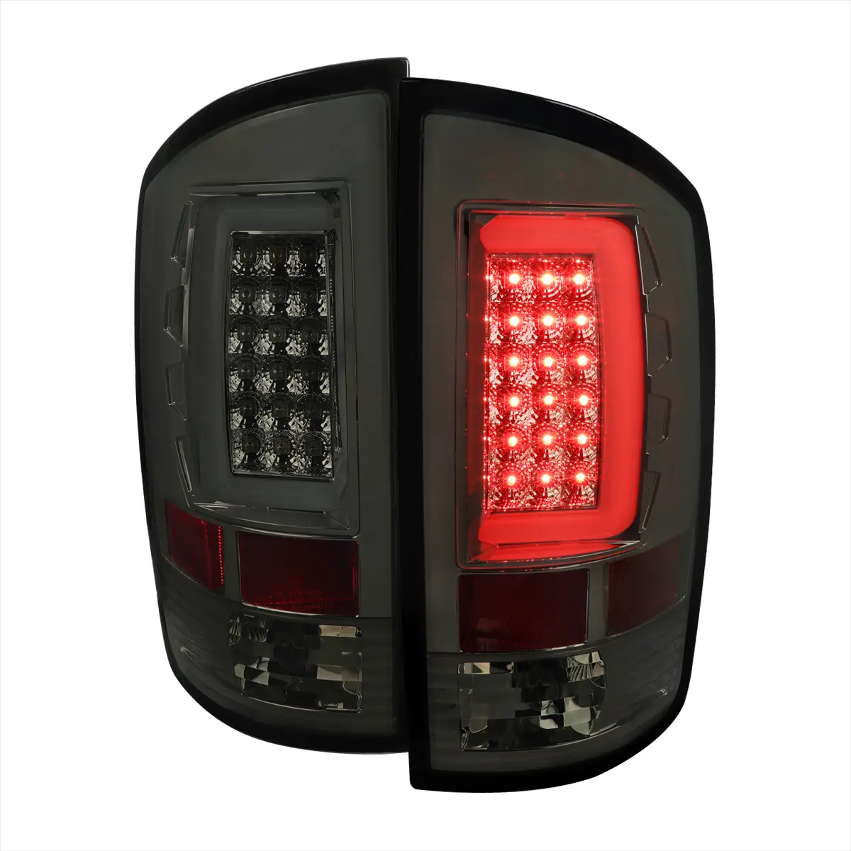 2002-2006 Dodge RAM 1500 2500 3500 LED Tail Lights -G2 (Chrome Housing/Smoked Lens)