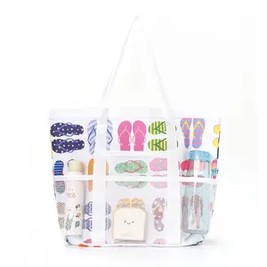 Multi-Pocket Beach Bag, Large Capacity Storage Pouch, Fashionable Print Versatile Design, 1 Piece Set, Ideal for Travel & Daily Use