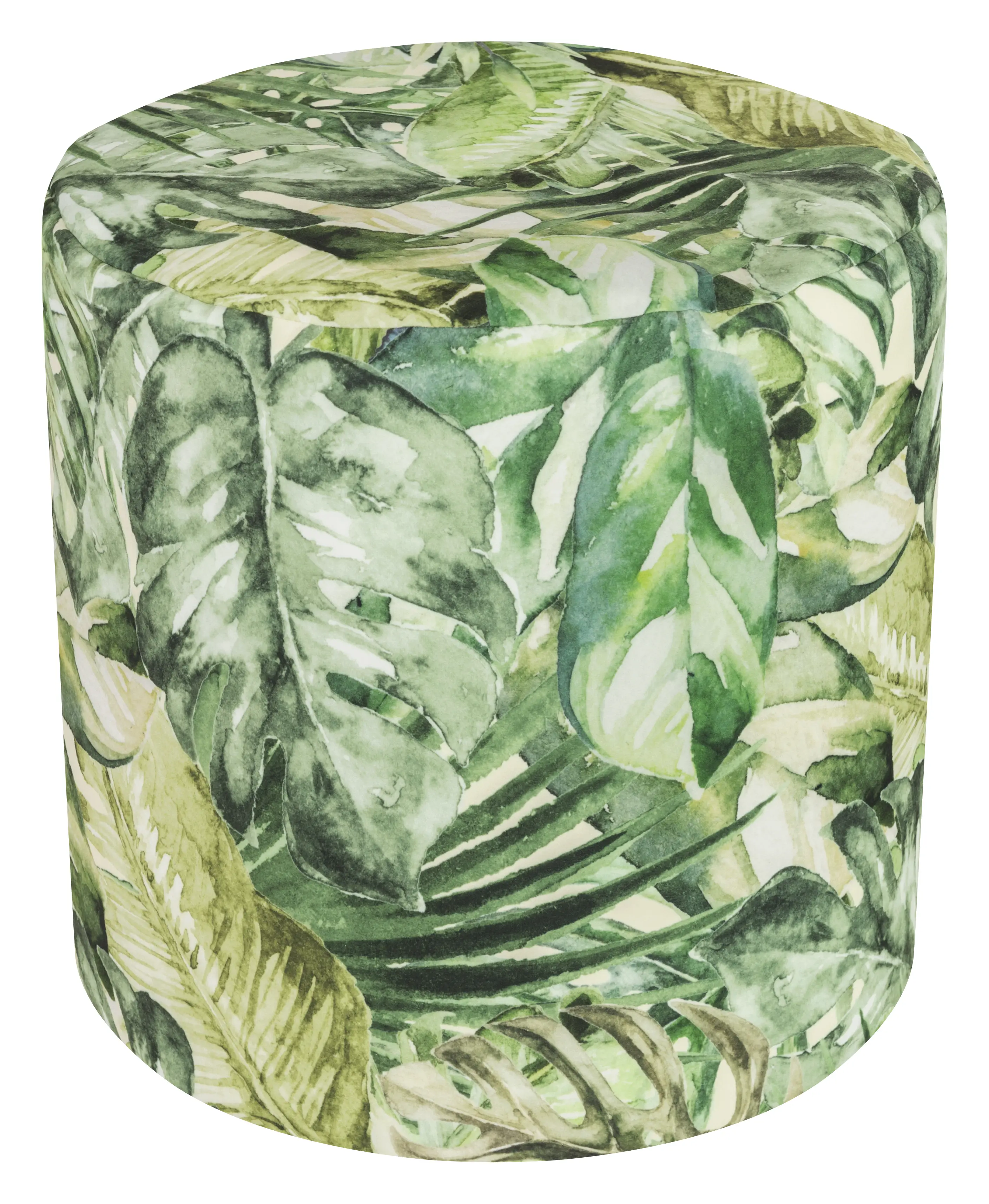 Gouchee Home Dotcom Planta Velvet Bean Bag Ottoman Pouf - Natural Style Leaf Print Botanical Accent Piece for Everyday Function