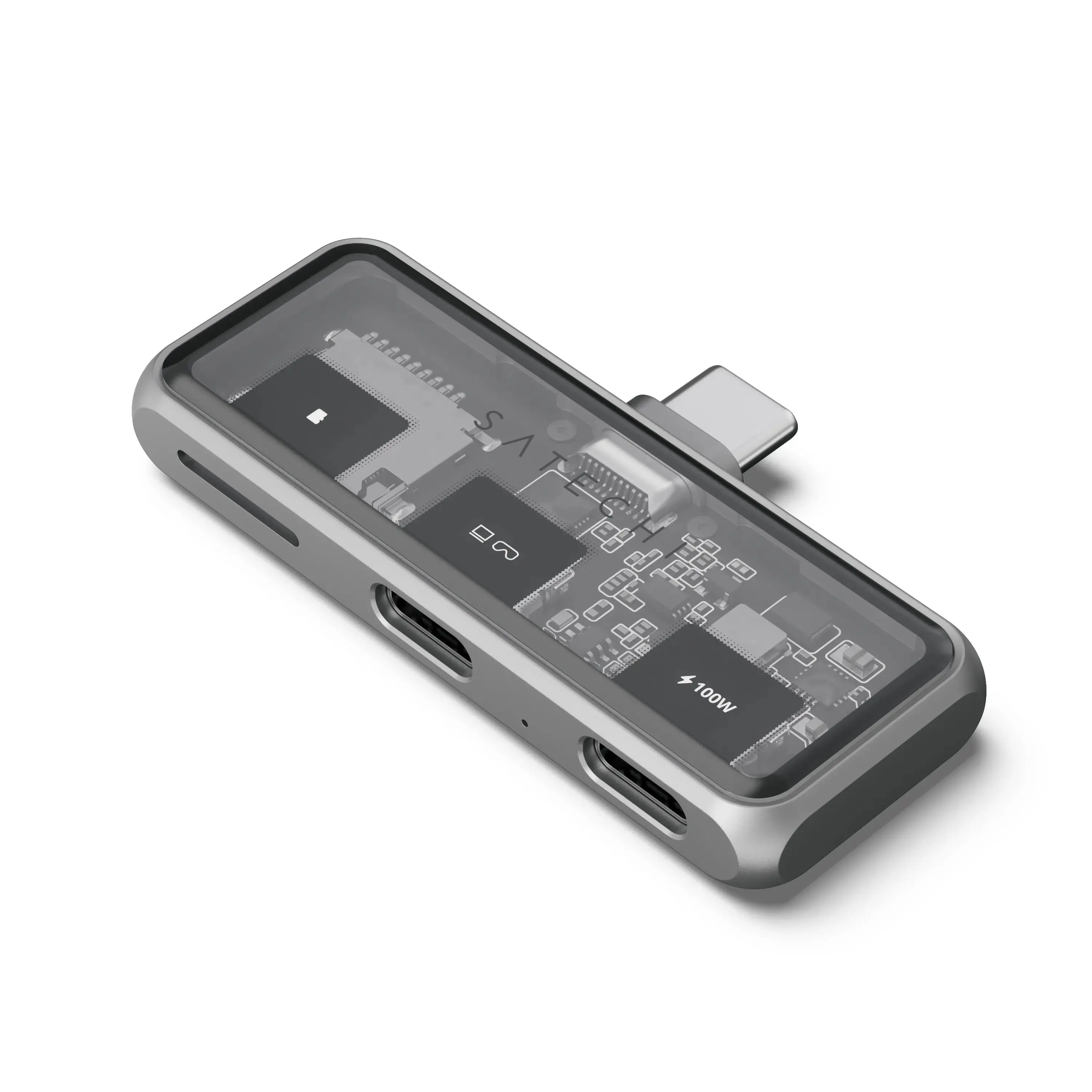 Satechi USB C Mobile Hub, 4-in-1 USB C Multiport Adapter, 4K HDMI, 100W Pass-Through Charging, 10Gbps Data, 3.5mm Audio Jack, for iPhone, iPad, MacBook, Switch, & More