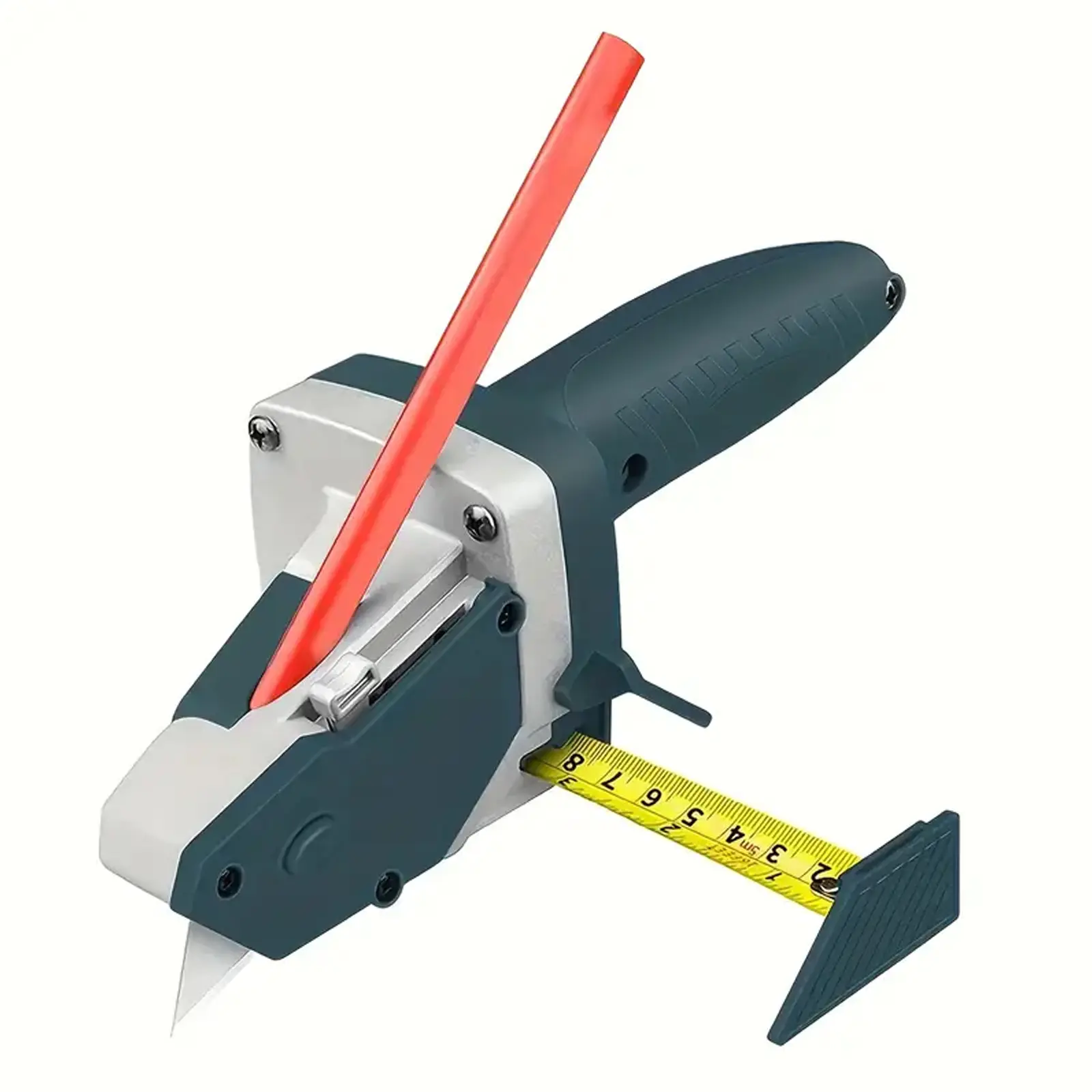 3-in-1 Professional Drywall Cutting Tool, Precision Plasterboard Gypsum Board Cutter with Tape Measure & Pencil, Utility Knife Scriber | Fast & Labor-Saving Portable Hand Tool for Home Improvement DIY Ceiling Partition Wall Construction
