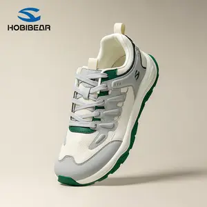 HOBIBEAR wide-toe breathable fabric synthetic leather cushioned wear-resistant casual sneakers for everyday outdoor dad shoes