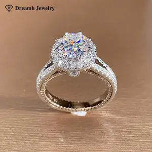 2ct Moissanite Wedding Ring Simple Style S925 Sterling Silver Finger Ring Jewelry With Gift Box Real Moissanite Ring