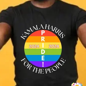 Kamala Harris 2024, Election Tee, Love is Love Pride For The People Unisex Tshirt Man Menswear Streetwear Rainbow Colorful T-Shirt