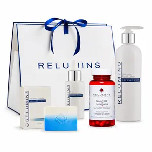 Relumins Advance Morning Radiance Routine Set, Skincare Gift This Summer Time – Facial Cleanser, Repair Serum, Glow Cream, & Gluta1000 Capsules - Hydration Nourishment Smooth Radiant Daily Skincare