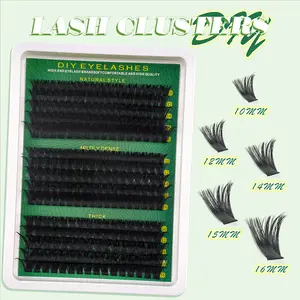 Eyelash clusters, soft eyelash clusters, natural eyelashes, DIY eyelash extension, 10-16mm cluster eyelash extension set, 270 pieces, D curled single cluster eyelash clusters (without tweezers, box or glue) Makeup Cosmetic