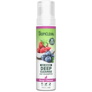 TropiClean Berry + Coconut Deep Cleanse No Rinse Cat Shampoo, 7.4oz