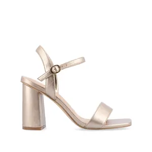 TIVONA STATMENT STRAPPY BLOCK HEELS IN WIDE - Gold PU