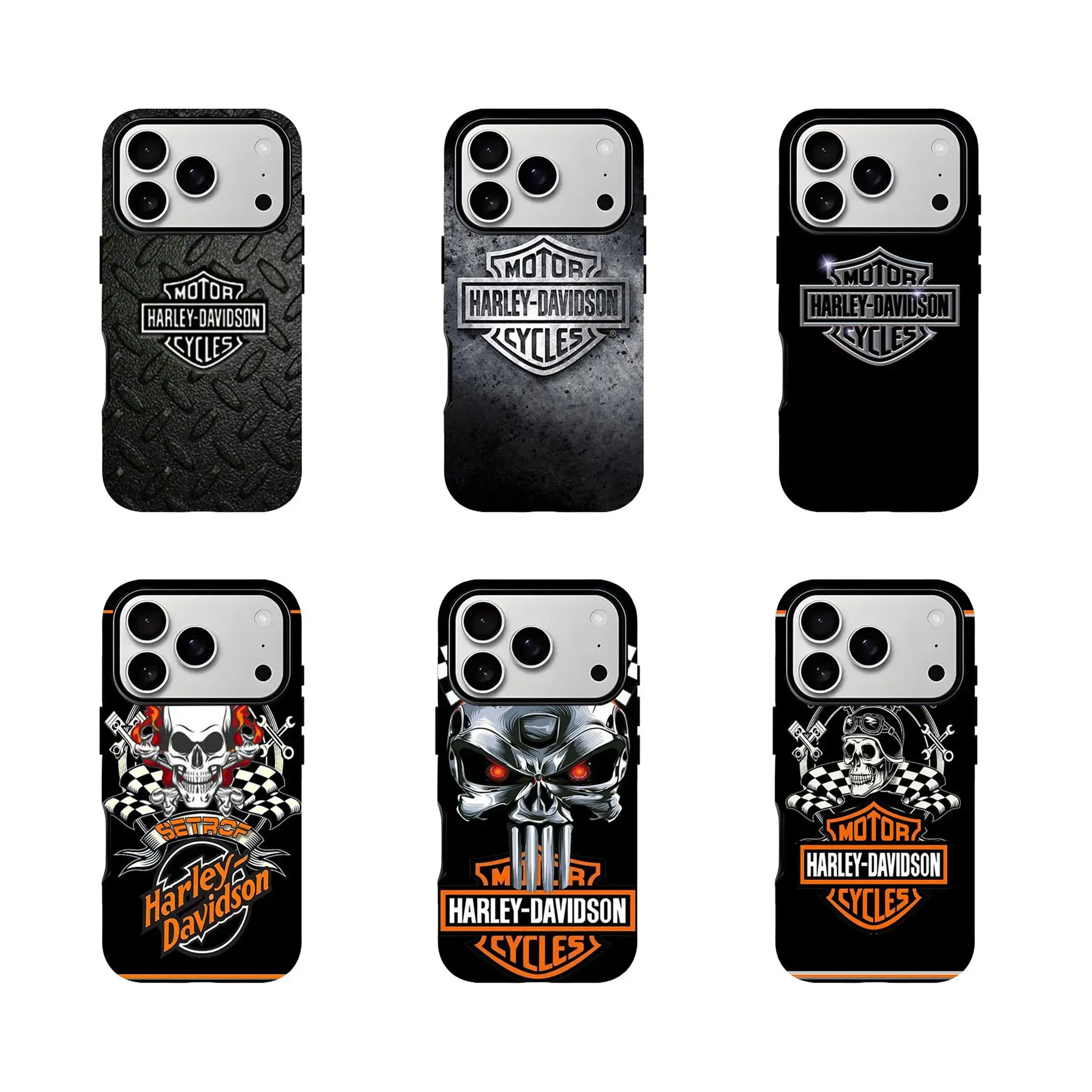 Cool Harley-Davidson Biker Skull Themed Phone Case Digital File For iPhone 11 12 13 14 15 16 17 Pro Max Plus Mini Motorcycle Chopper Club Outlaw Vibe Heavy Duty Shockproof Shell