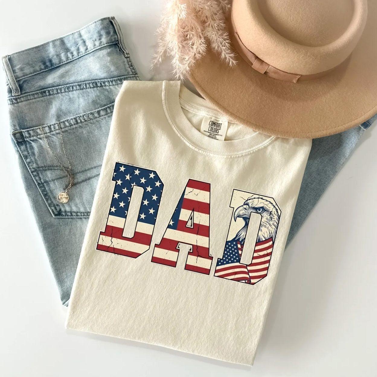 Comfort Colors Daddy America 250th Anniversary Shirt, Dad Tshirt, Patriotic Eagle Tee, Distressed 4th Of July Top, Trending Father’s Day, Men’s Graphic Tees, Casual Outfit, Comfortable Menswear, Perfect Gift For Men, May17