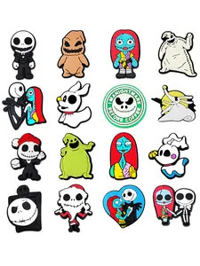 16 Pcs Cartoon Shoe Charms For Bubble Slides Clogs Sandals,PVC Shoe Decorations Accessories Buckle For Christmas Birthday Gifts