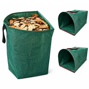 2-Pack 56 Gallon Garden Collection Bags – Reusable Garden Waste Bags with Handles | Durable PP Material, Foldable Design | Ideal for Collecting Plant Waste, Grass Clippings, Leaves, Branches, and Debris | Perfect for Garden Maintenance and Landscaping