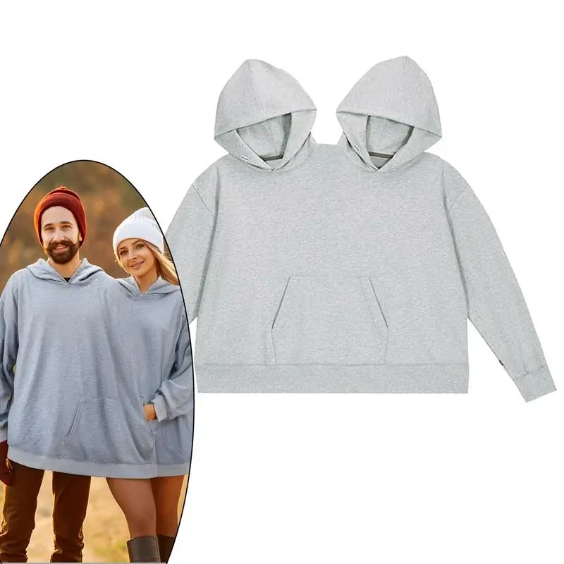 Matching Grey Hoodies for Couples, Couple hoodies, Double hoodies, Couple sweaters,  Round neck sweatshirts- Oversized Crewneck Long Sleeve Unisex Casual Wear - Perfect Valentine's Day Gift - Women's & Men's Suits Clothes Womenswear Couple Set Basic