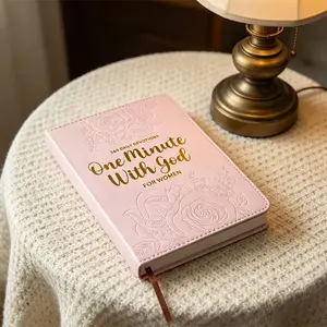 Women's One Minute with God Daily Devotional Book, Rose Leather-Look Flexible Cover, Inspirational Gift for Women