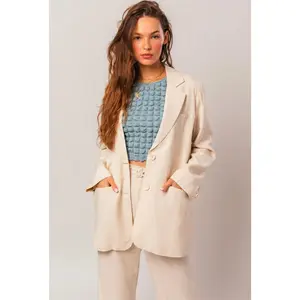 Cream Oversized Blazer