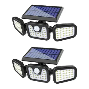 Sensor Solar Light 3000LM Super Bright Motion Sensor Outdoor Lights IP65 Waterproof 6500K Solar Powered Security Flood Light for Garage Yard Patio Solar Outdoor Lights