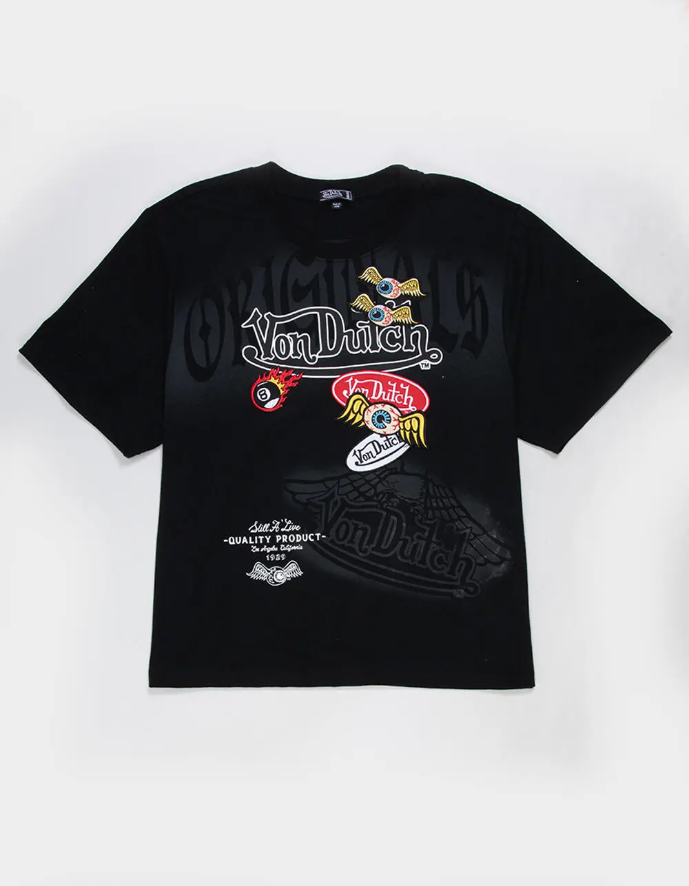 VON DUTCH Patches Mens Boxy Tee VON DUTCH Patches Mens Boxy Tee
