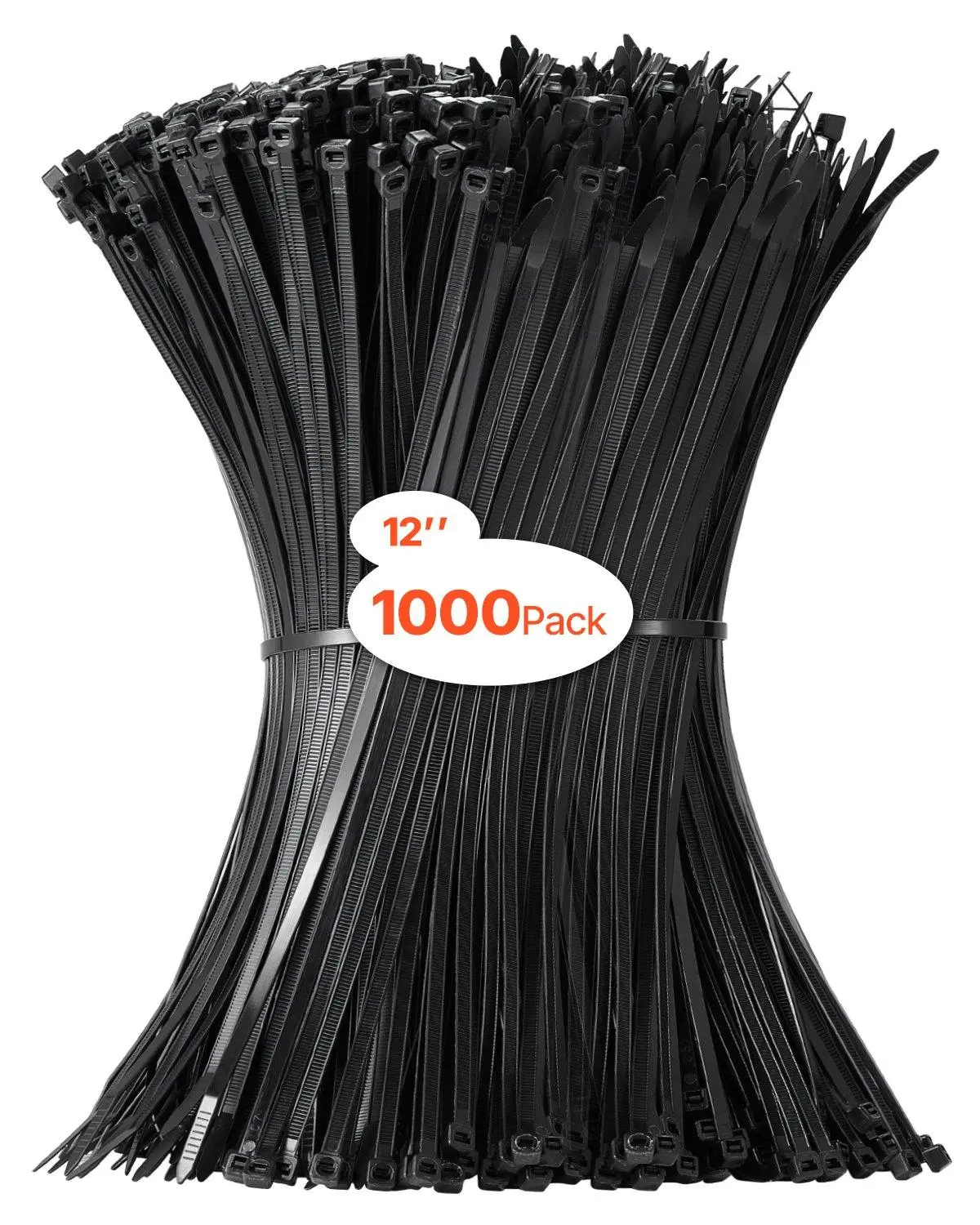 【Fallpicks】1000 Pack Cable Zip Ties 12-inch Cable Wire Ties & 50LBS High Tensile Strength