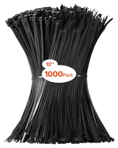 【Father's Day】1000 Pack Cable Zip Ties 12-inch Cable Wire Ties & 50LBS High Tensile Strength
