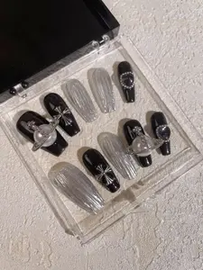 Murraya Nail [H10] Press On Handmade Nail Art 10Pcs/Sets Free Tools Luxury Nail Art, Reusable Fake Nails