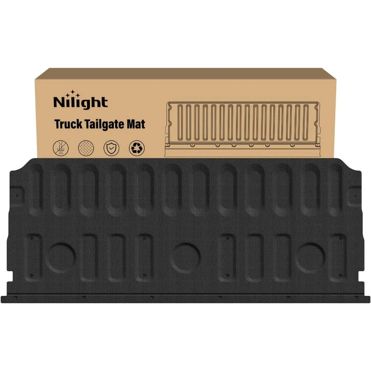 Nilight Tailgate Mat for Ford Maverick 2022-2025 2026 All Weather TPE Anti Slip Custom Fit Truck Tailgate Protector Liner