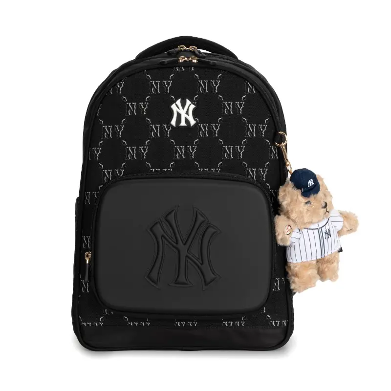 MLB New York Yankees Logo Print Retro Polyester Kids' Backpack, Black