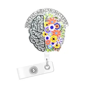 Expandable Badge Reel with ID Clip, Acrylic Belt Clip Design, Ideal Gift for Nurses & Office Staff, Durable & Convenient Holder, Accessories, Retractable Badge Reel