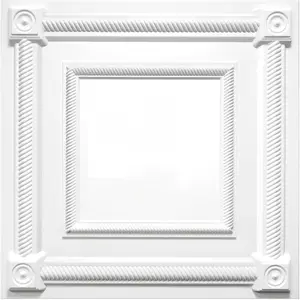 12-Pack PVC Drop Ceiling Tiles, 24 x 24in White 2'x2' Glue Up Ceiling Panel Cover 48 Sq.Ft