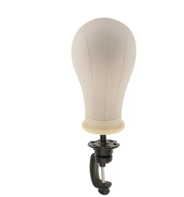Canvas Mannequin Head with Table Clamp | Wig Styling & Display, 21"-23"