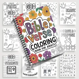 1pc 5.5x8.3 Inch Spiral Bible Doodle Coloring Book, Scripture Art Designed for Adults, Suitable for Women and All Ages, Relax, Unwind, and Find Inspiration in Your Free Time!