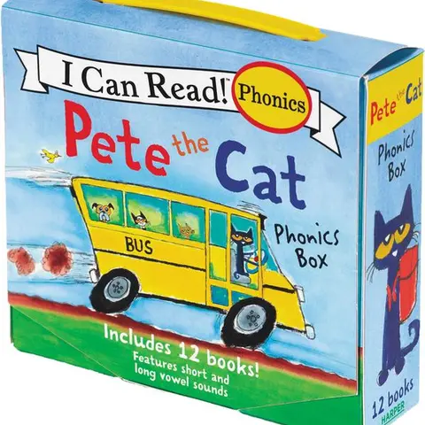 Pete the Cat 12-Book Phonics Fun!: A Box of 12 Mini-Books Featuring Short and Long Vowel Sounds – Expert-Reviewed Beginning Readers for Kids (Ages 3-6) (I Can Read Phonics Fun)