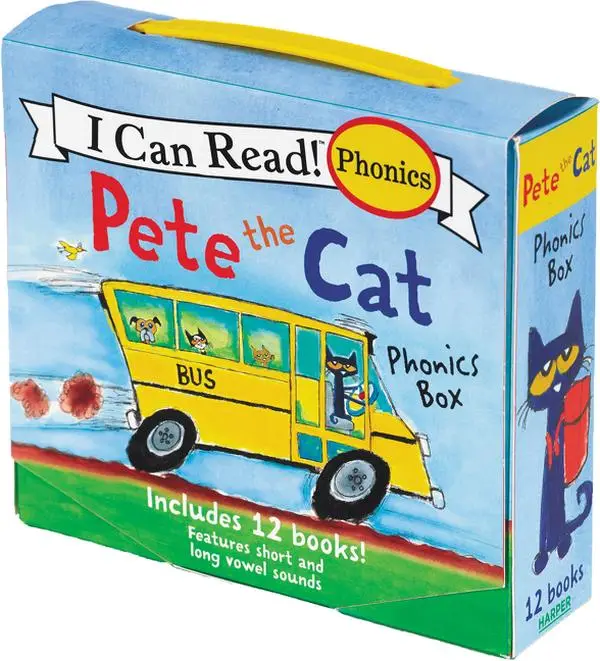 Pete the Cat 12-Book Phonics Fun!: A Box of 12 Mini-Books Featuring Short and Long Vowel Sounds (I Can Read Phonics) by James Dean||James Dean||Kimber