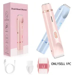 Women's Dual-Head Electric Hair Trimmer - USB Rechargeable Bikini and Facial Shaver for Body, Arms, and Thighs | Great Holiday Gift, New Year's Gift | Stylish and Portable Multifunctional Hair Trimmer