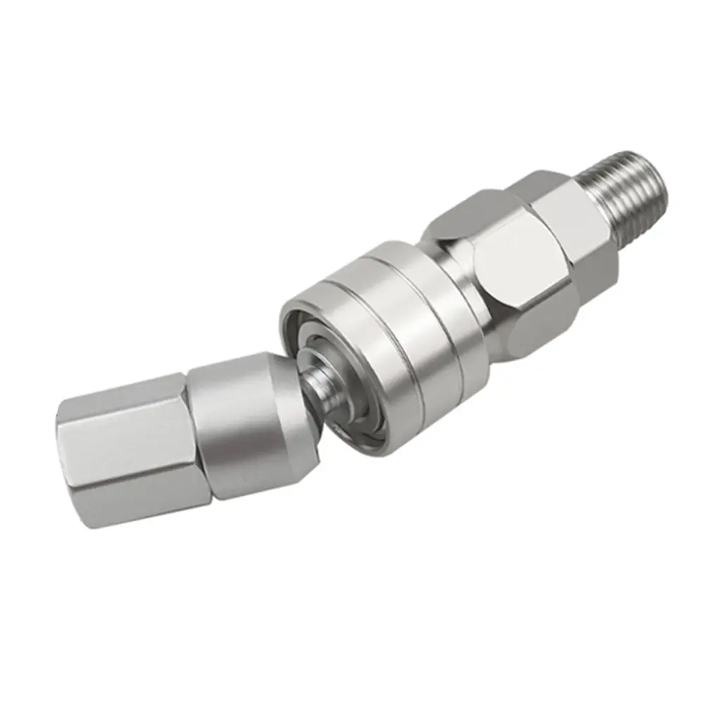 Stainless Steel Swivel Joint, 1/4" Thread Metal Fitting for Airless Sprayers, 360-Degree Rotation for Easy Anti-Kink Hose Connection