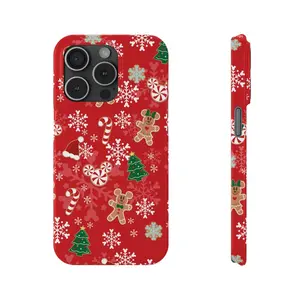 Copy of Slim Phone Case - MVMCP Mickey's Very Merry Christmas Party - Red Gingerbread Peppermint Mickey Minnie for iphone 15 14 13 12 11 Promax Mini Plus waterproof transparent