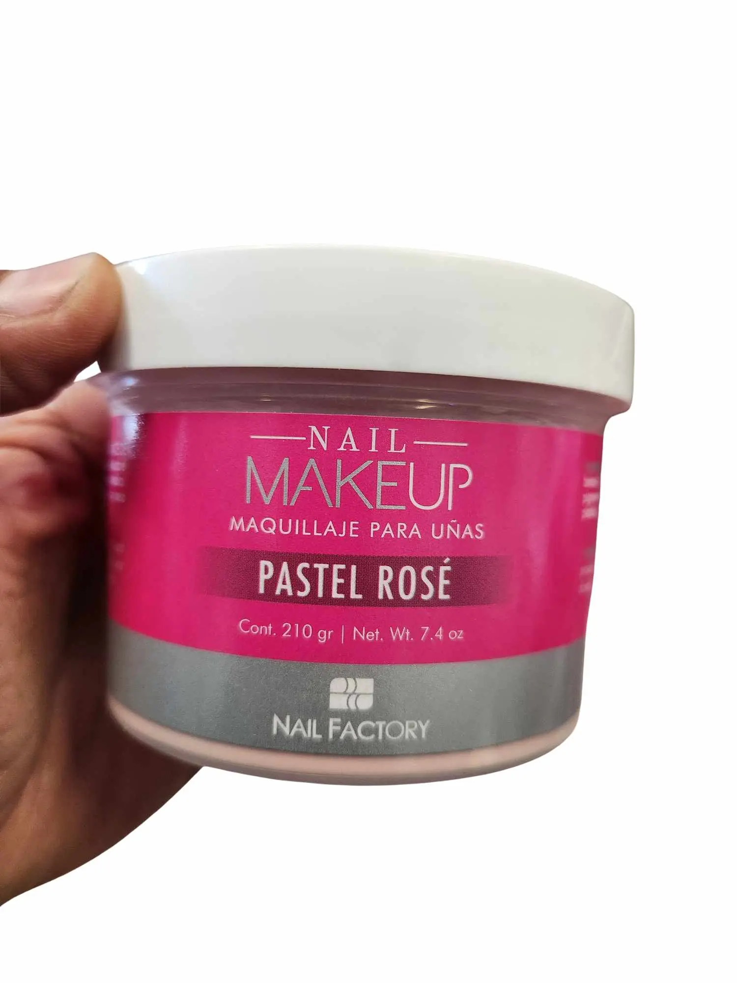 Nail Factory Pastel Rose Pink Acrylic Powder, Enhances Nail Art with a Smooth, Polish Finish, 7.4 oz (210g), Nail Art Supplies