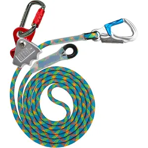 Flip Line Kit 11FT Polyester Lanyard Kit with Triple Lock Carabiner Adjuster, Steel Swivel Snap, Adjustable Positioning Rope for Fall Protection, Arborist, Tree Climbers