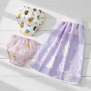 3-Piece New Toilet Training Set, Diaper Skirt & Training Pants, Breathable Durable Baby Cloth, Washable Diapers, High-Waisted Washable Potty Suit