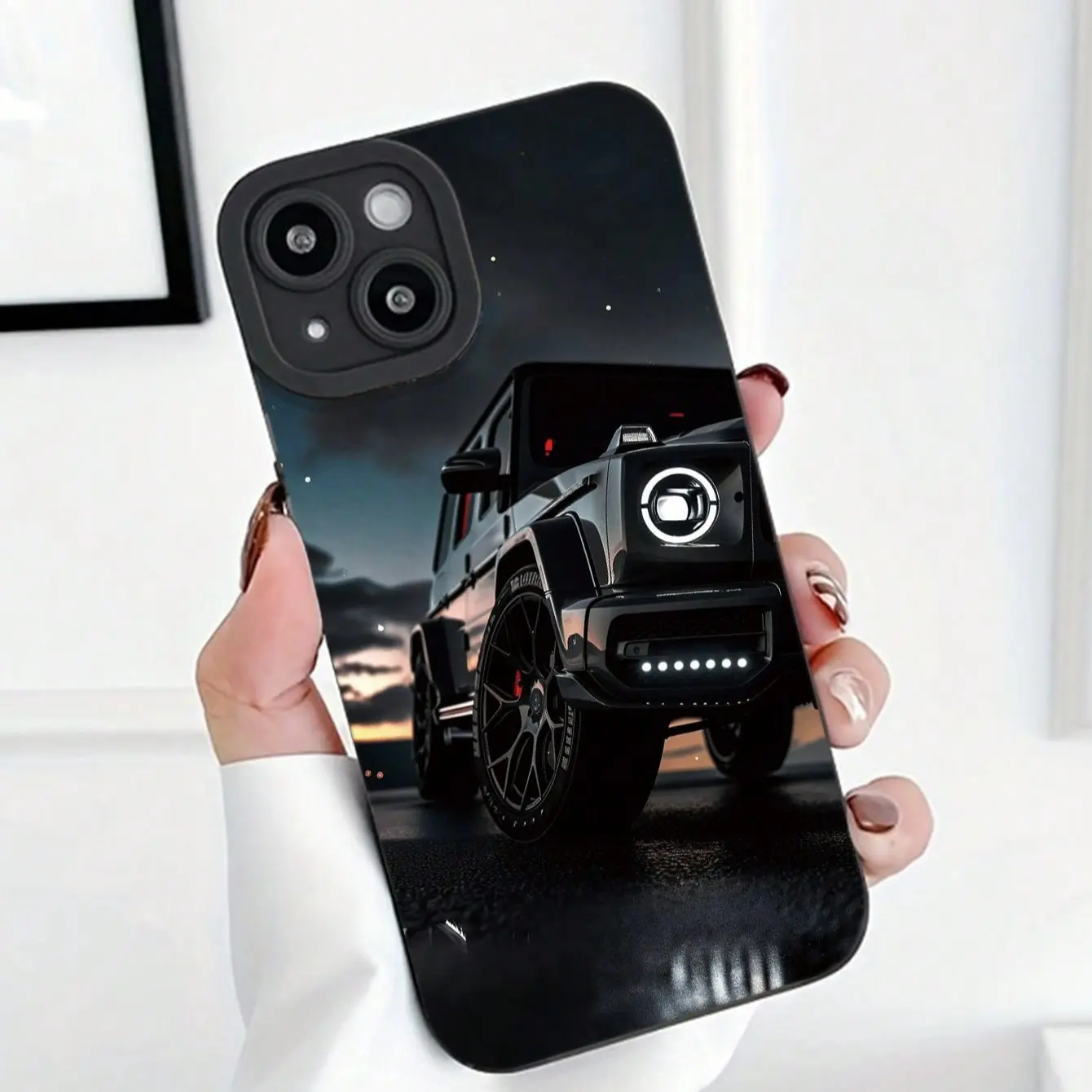 Mercedes Off-Road Car Pattern Phone Case for iPhone 17 Pro Max & Galaxy S Series, Anti-Slip Frosted Surface, Shockproof & Fingerprint Resistant