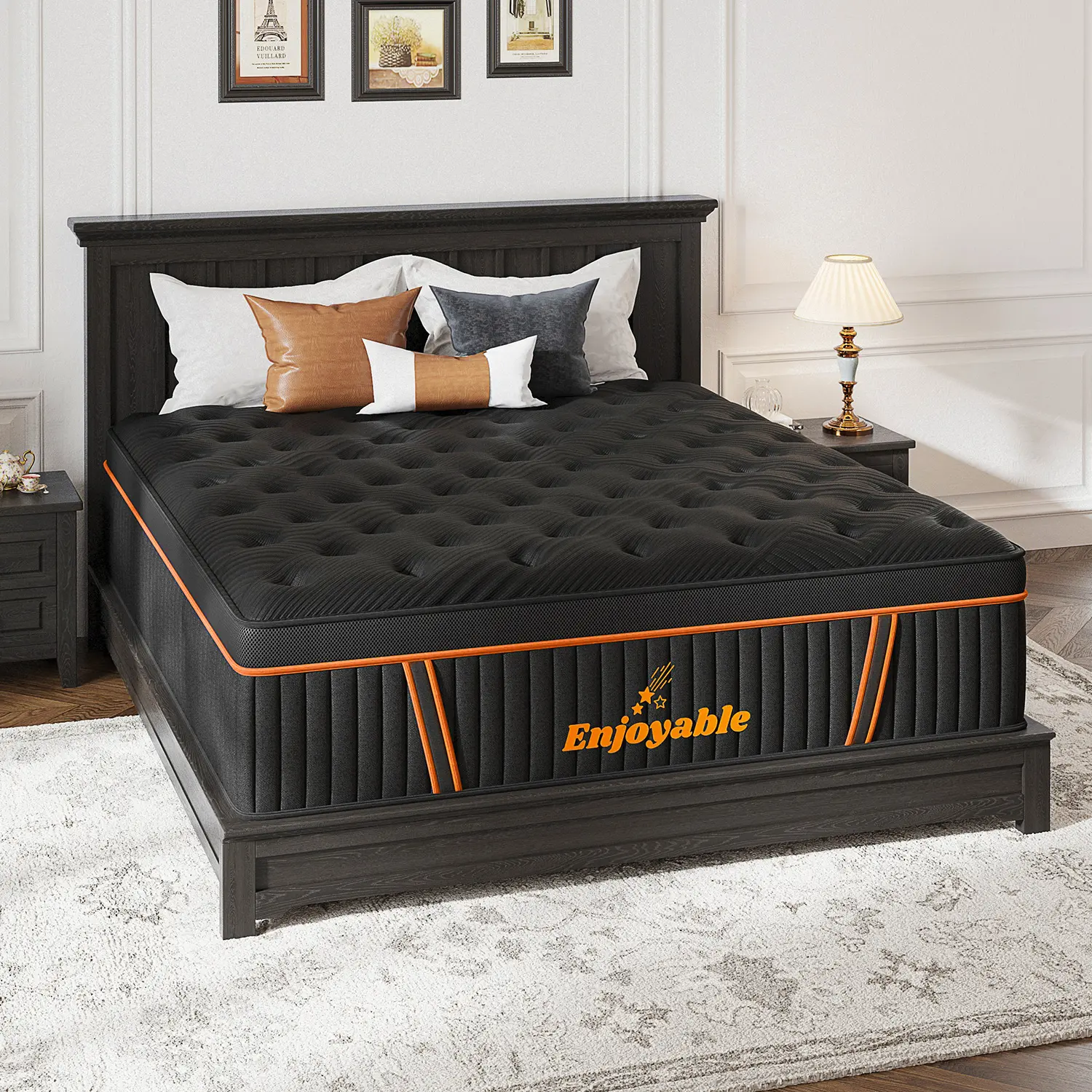 12/14 Inch Twin, Full, Queen, King Mattress Memory Foam And Spring Hybrid Mattress Medium Firmness, Lumbar Support, For Home Rooms Hotels, Boxed Halloween ChristmasGift Furniture Ergonomic mattress Interior Modern
