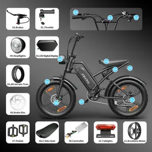 ASKMY E500 E-Bike Replacement Parts & Accessories – Battery, Motor, Wide Tires, Brake Lever, Throttle, Pedals & Seat, Spare Parts Kit for Off-Road Riding