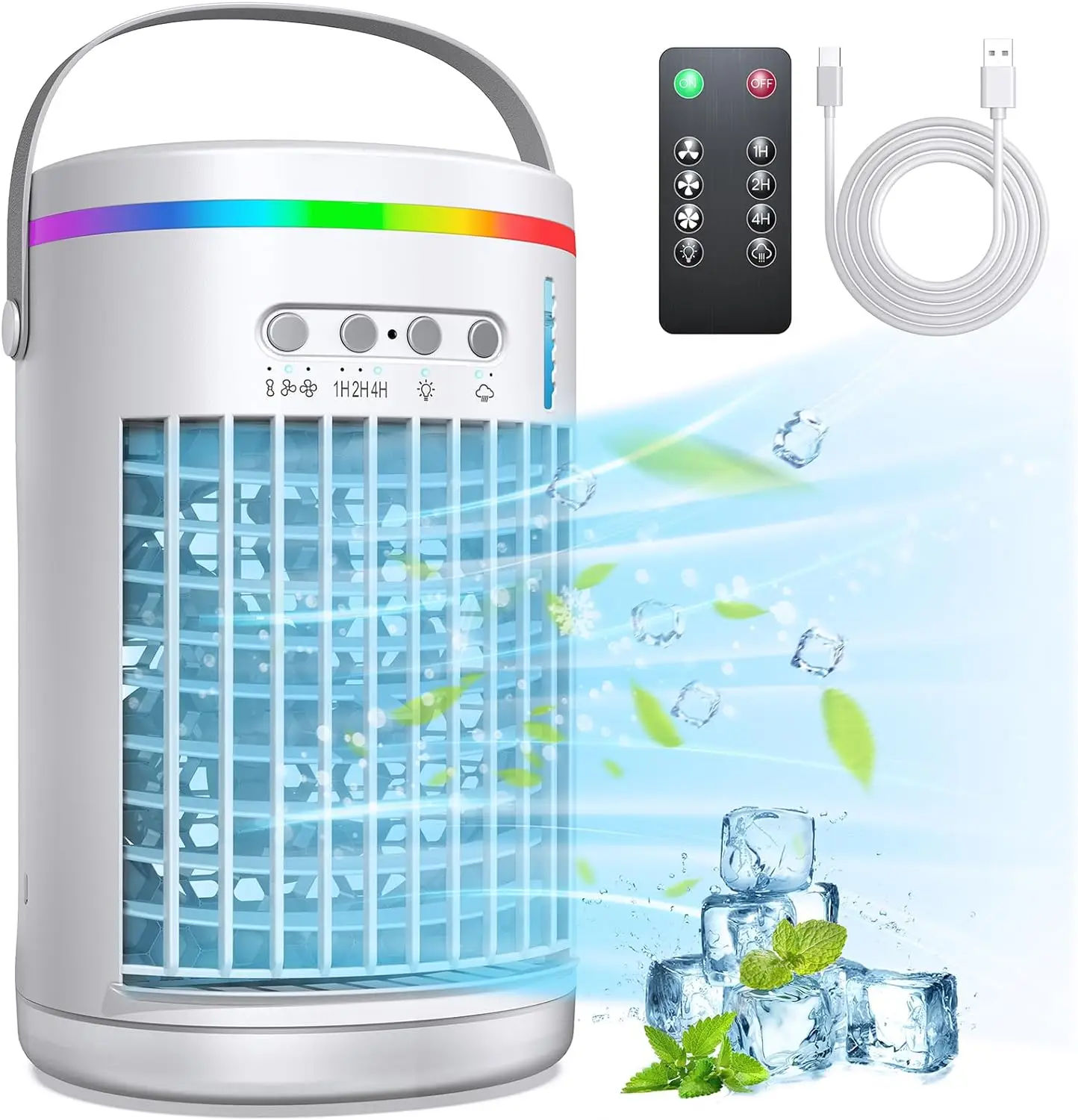 Portable Air Conditioners Fan1400ml Evaporative Mini Air Conditioner with Light3 Speeds Personal Air Conditioner Portable AC Air Cooler with Humidi Portable Air Conditioners Fan1400ml Evaporative Mini Air Conditioner with Light3 Speeds Personal Air Conditioner Portable AC Air Cooler with Humidi