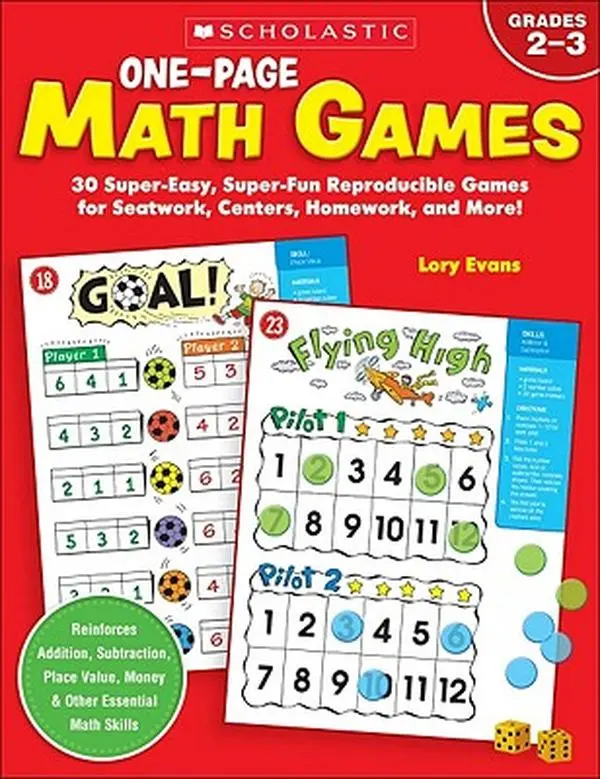 One-Page Math Games -- Lory Evans - Paperback