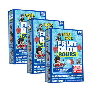 FruitBlox Sours Stokes Twins Blue Raspberry & Cherry Fruit Snacks, 66 Count