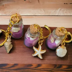 Seashell keychains with charms