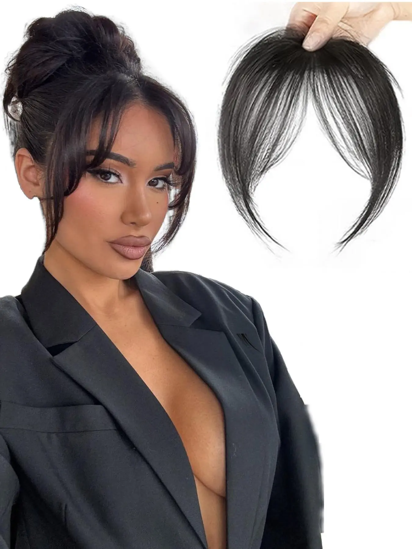 Women's Short Straight Bangs Wig, Natural Design, 8 Inches Fluffy Wigs, Synthetic Material Wigs, Perfect for Daily Wear, All Seasons, Halloween Costume Idea, Synthetic Hair Wig, Wig With Bangs
